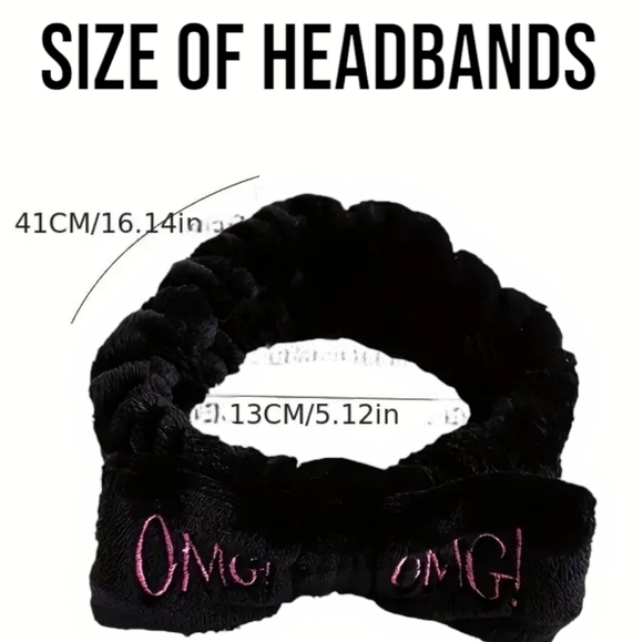 Soft & Fluffy "OMG" Hair Headband With Bow - Light Blue - Picture 3 of 5